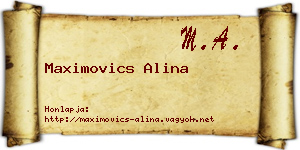 Maximovics Alina névjegykártya